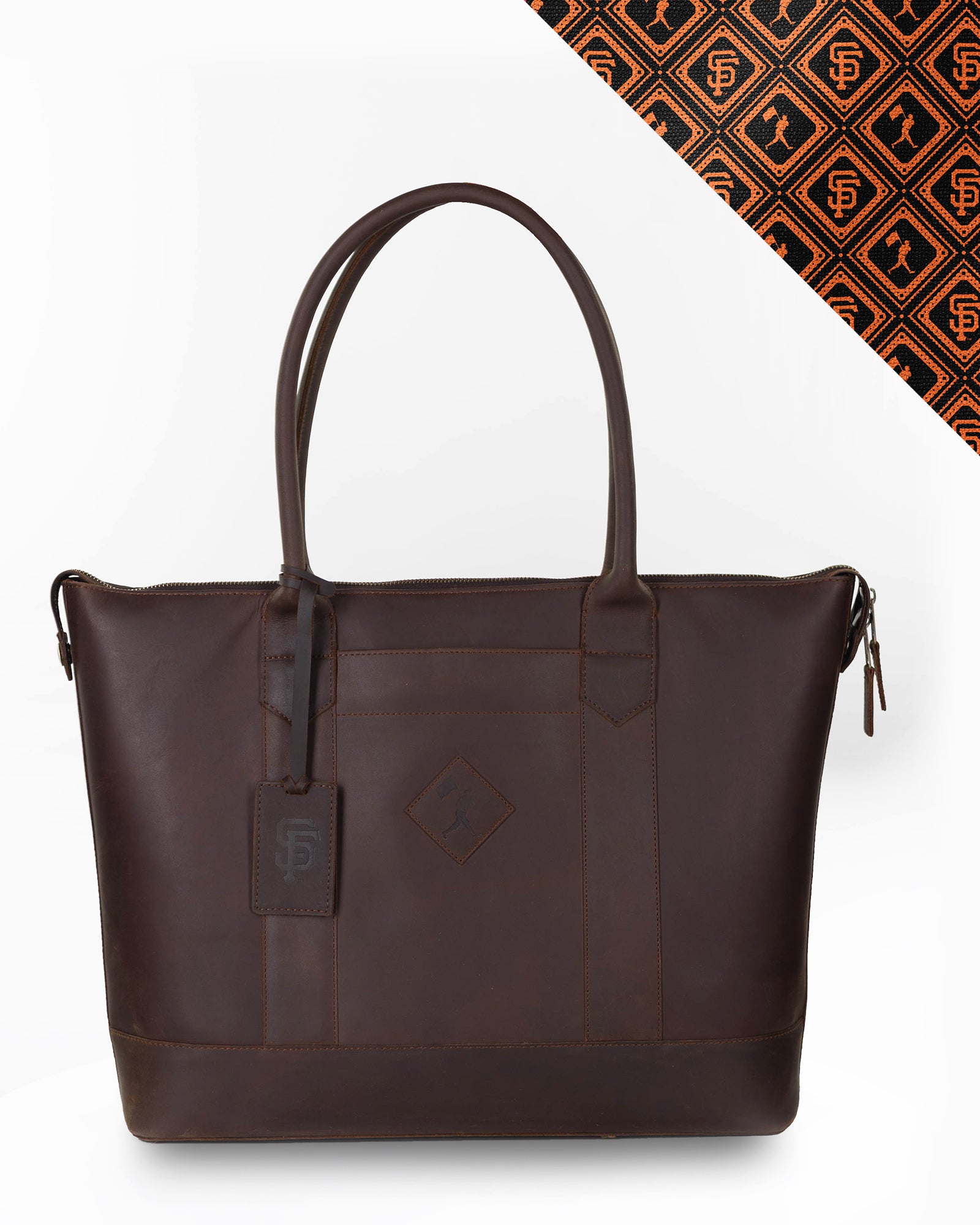 Cathy Zip Tote Leather Bag - San Francisco Giants - MLB x Baseballism