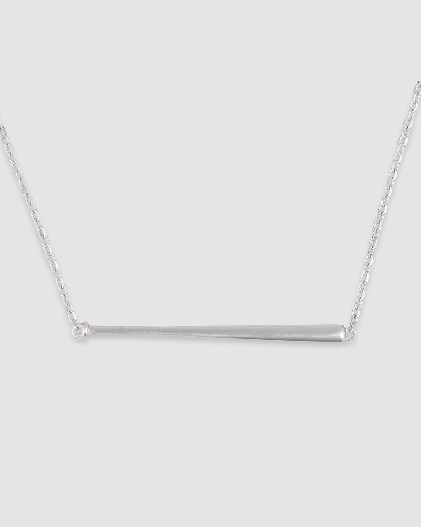 Baseball Bat Bar Necklace - Silver - Baseballism Online