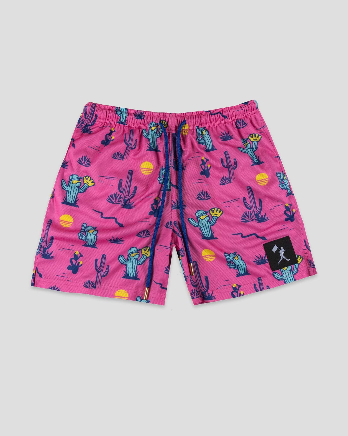 Spring Ball Cactus Diamond Air Mesh Shorts - Pink