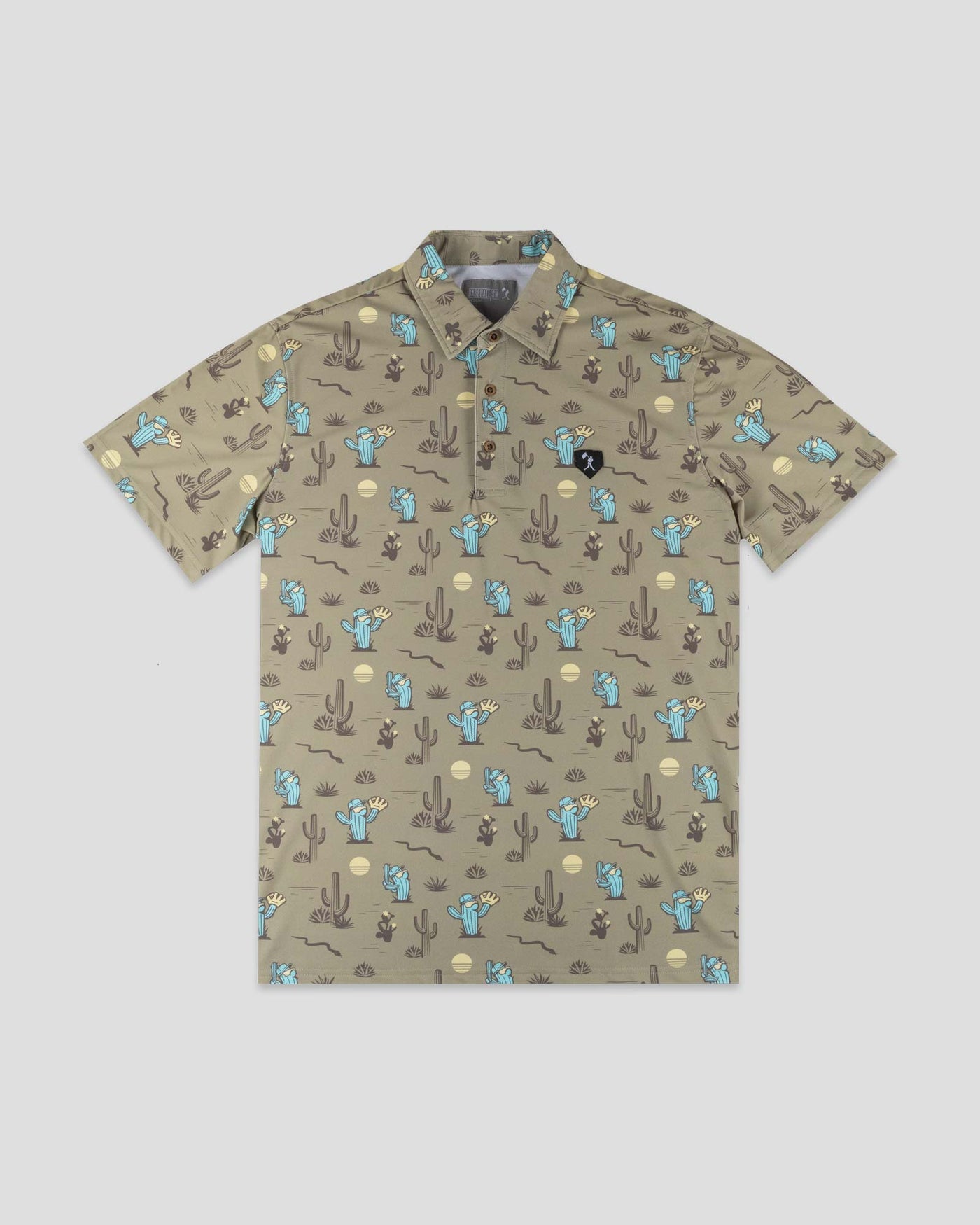 Spring Ball Cactus (Tan) - Four Hitter Polo