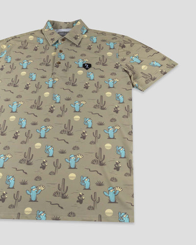 Spring Ball Cactus (Tan) - Four Hitter Polo