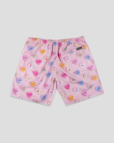 Candy Hearts Diamond Air Mesh Shorts