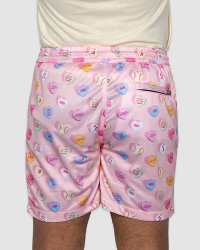 Candy Hearts Diamond Air Mesh Shorts