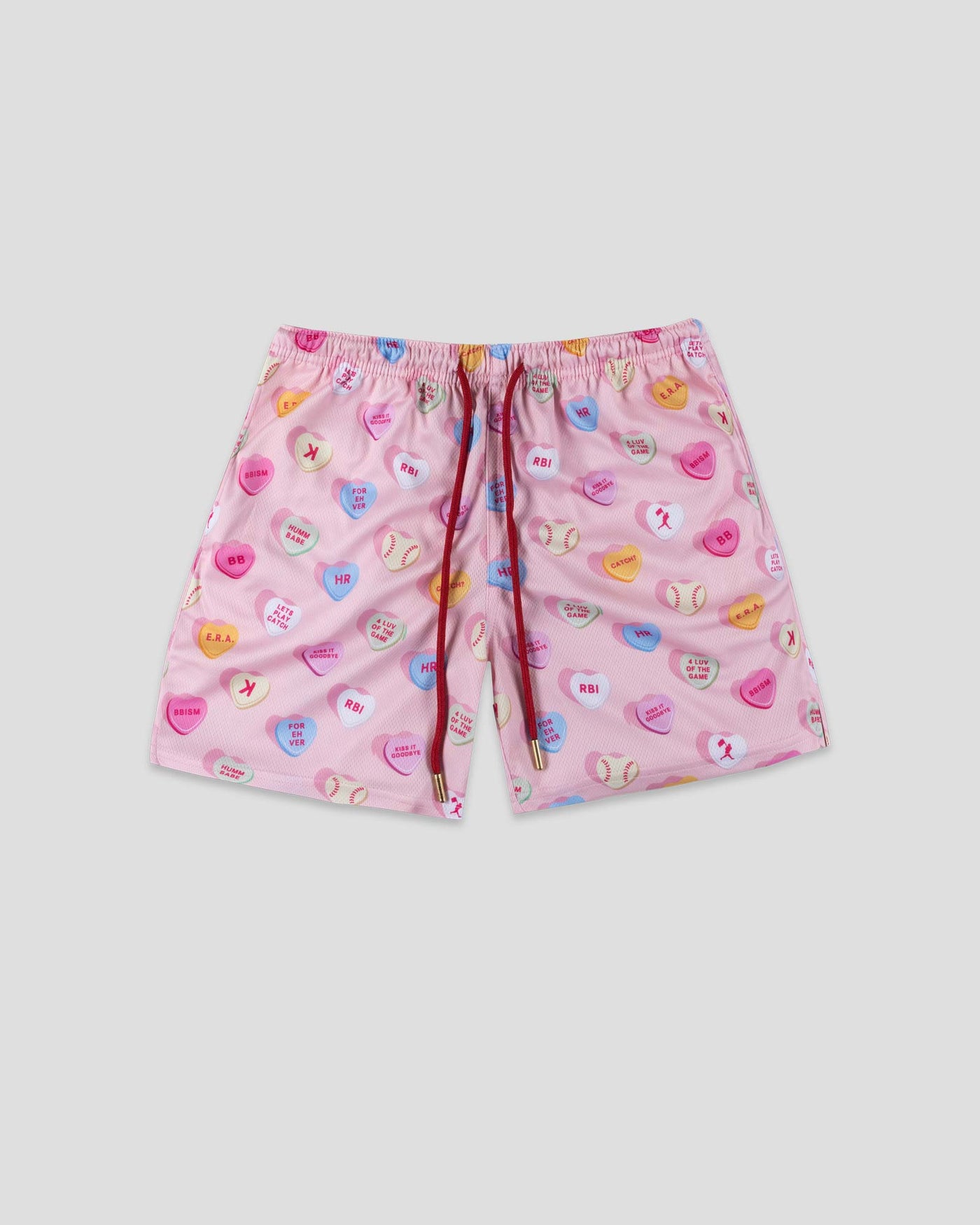 Candy Hearts Diamond Air Mesh Shorts - Youth