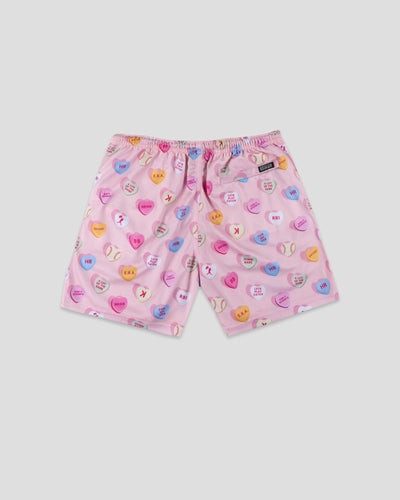 Candy Hearts Diamond Air Mesh Shorts - Youth