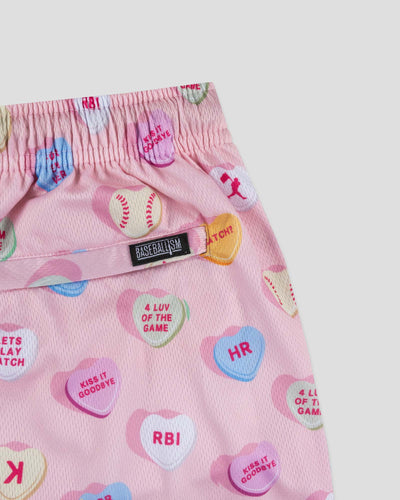 Candy Hearts Diamond Air Mesh Shorts - Youth