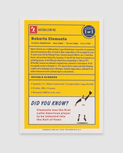 Roberto Clemente Collectible Card