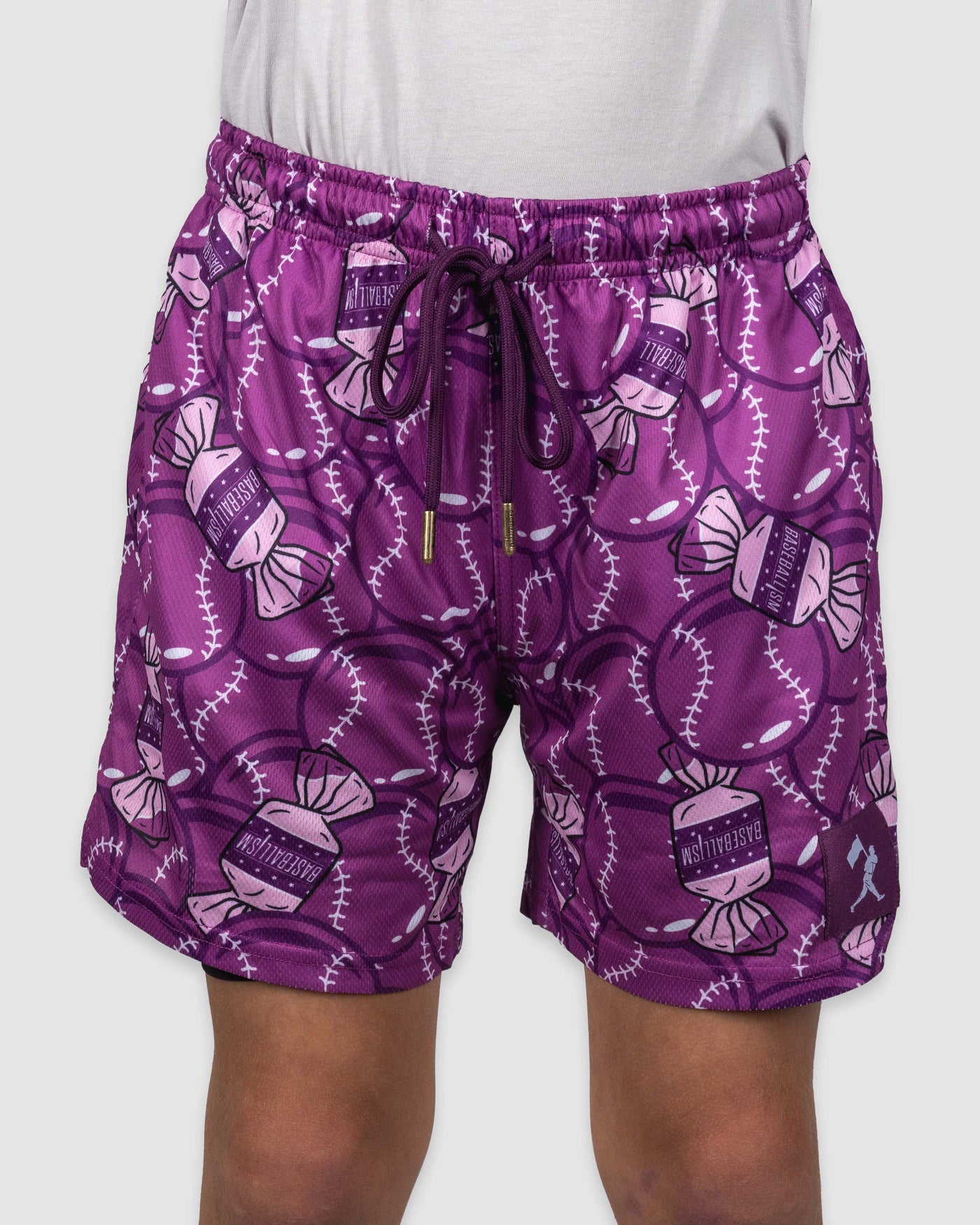 Doubles and Bubbles Diamond Air Youth Mesh Shorts - Grape