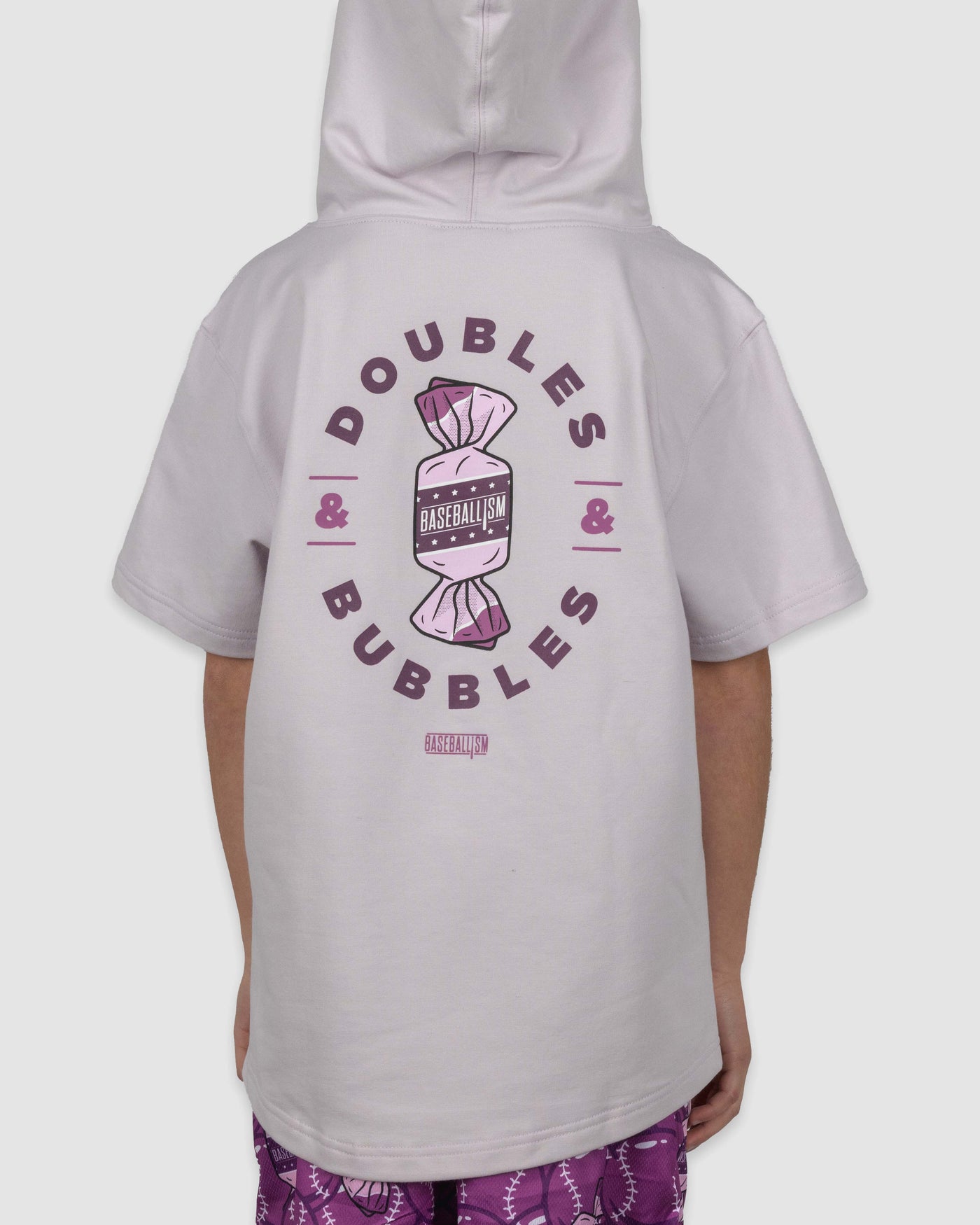 Doubles and Bubbles Short Sleeve Hoodie (Gottem' Grape) - Youth