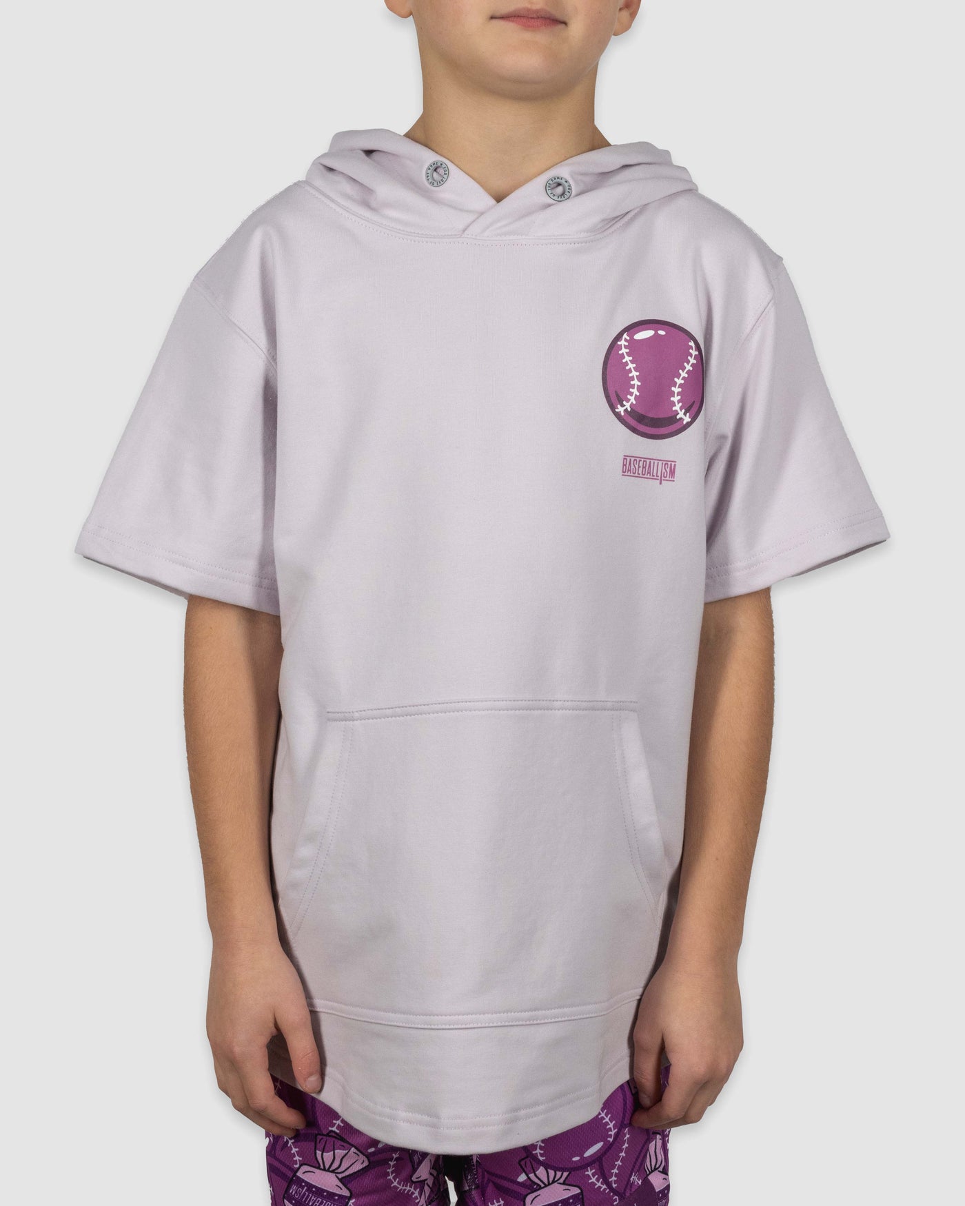 Doubles and Bubbles Short Sleeve Hoodie (Gottem' Grape) - Youth