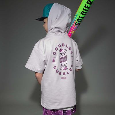 Doubles and Bubbles Short Sleeve Hoodie (Gottem' Grape) - Youth