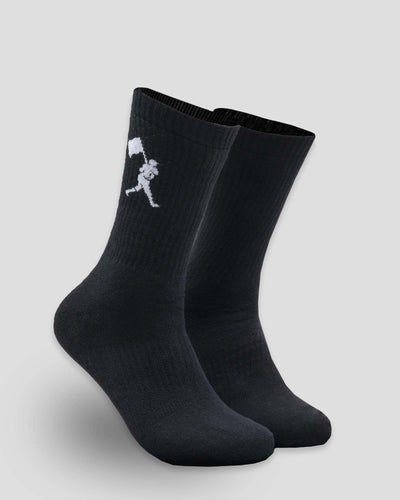 Flag Man Mid-Calf Comfort Socks - Black