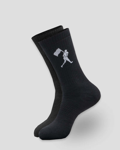 Flag Man Mid-Calf Comfort Socks - Black