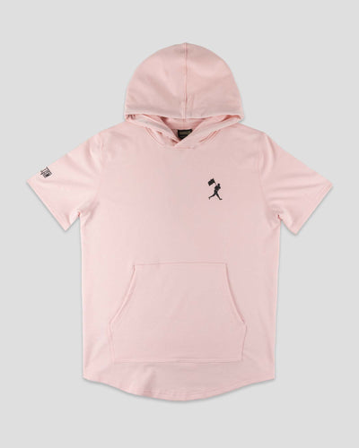 Flag Man Short Sleeve Cage Hoodie Cotton Candy Pink - Youth