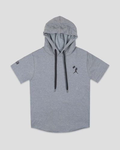 Flag Man Short Sleeve Cage Hoodie (Grey) - Youth