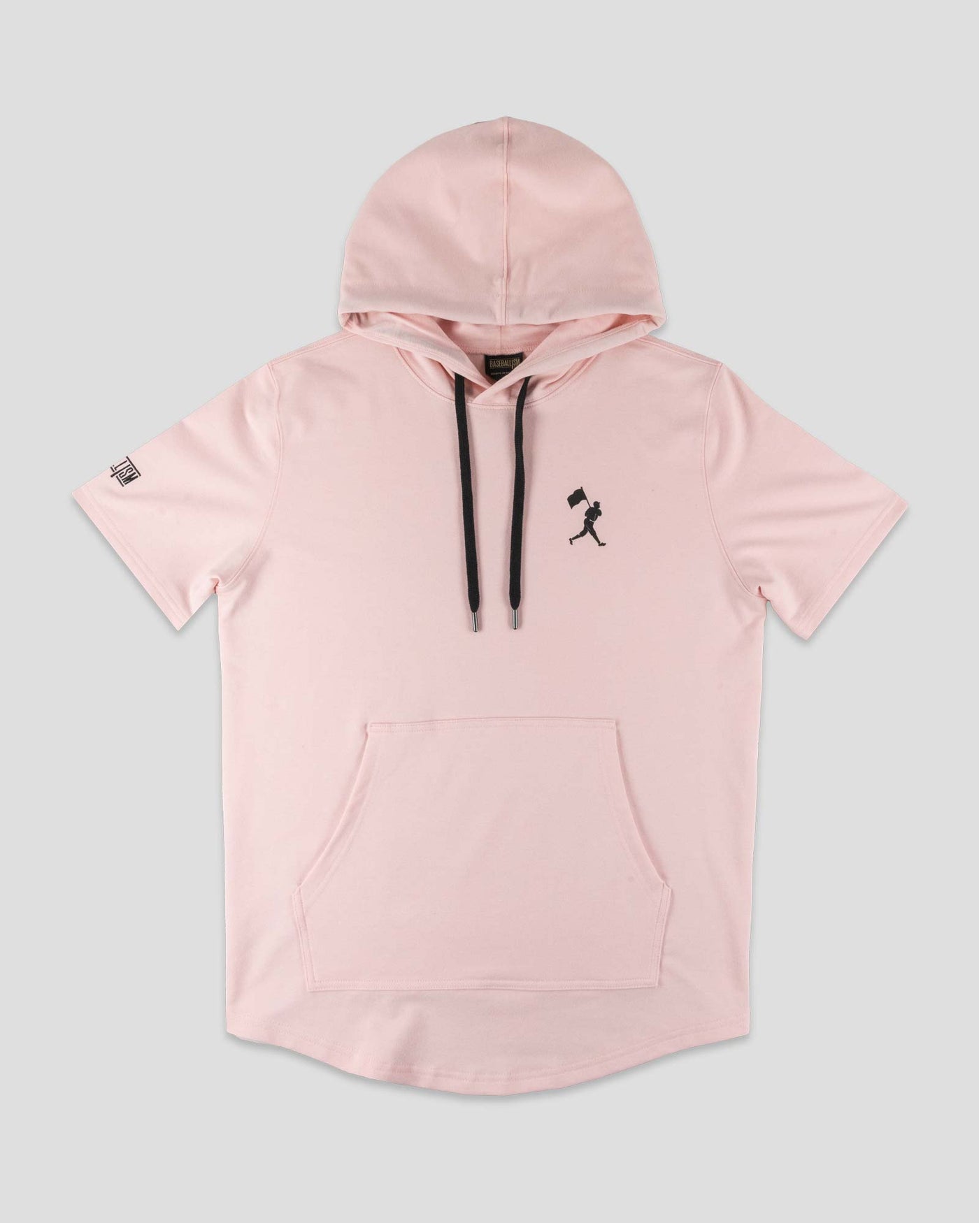 Flag Man Short Sleeve Hoodie - Cotton Candy Pink