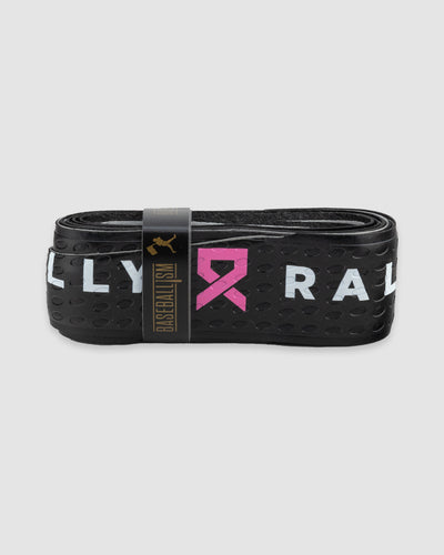 Rally Ribbon Pink Bat Grip and Onyx Eye Black Tumbler