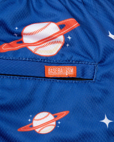 Space Ball Diamond Air Mesh Shorts - Blue and Orange