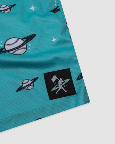 Spaceball Diamond Air Youth Mesh Shorts - Black and Teal