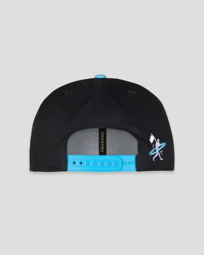 Space Ball Shallow Crown Snapback - Black and Teal