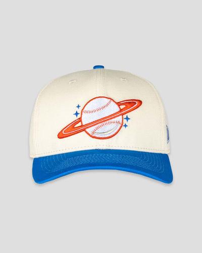 Space Ball Shallow Crown Snapback - Blue and Orange