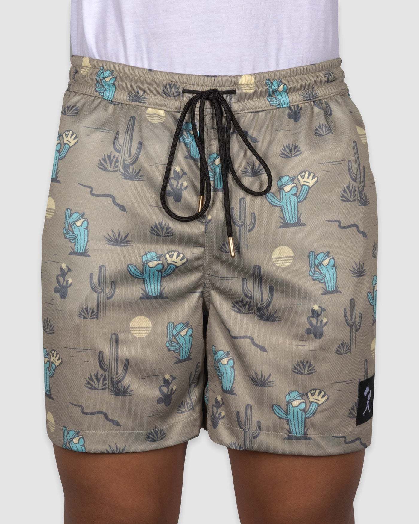 Spring Ball Cactus Diamond Air Mesh Shorts - Tan