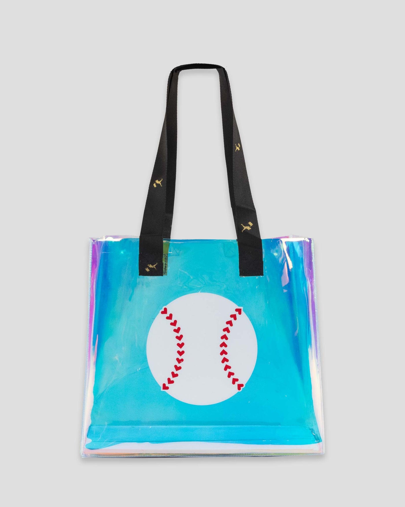 Stitched Heart Iridescent Stadium Bag