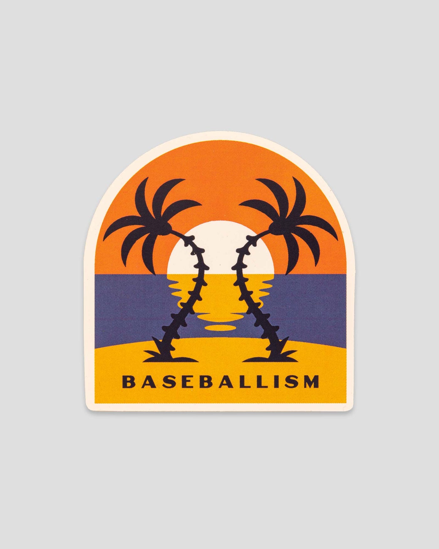 Two Seams Sunset Sticker - Baseballism Online