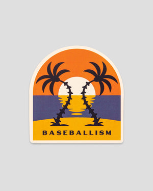 Two Seams Sunset Sticker - Baseballism Online