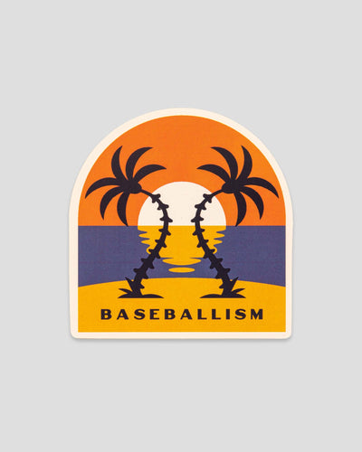 Two Seams Sunset Sticker - Baseballism Online