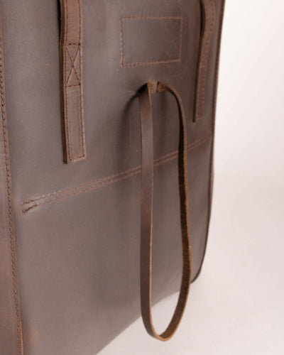 Vintage Glove Leather Tote - Dark Chocolate