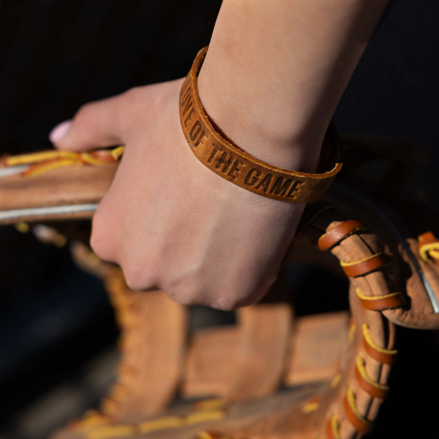 For Love of the Game Single Loop Bracelet - Light Brown - Baseballism Online