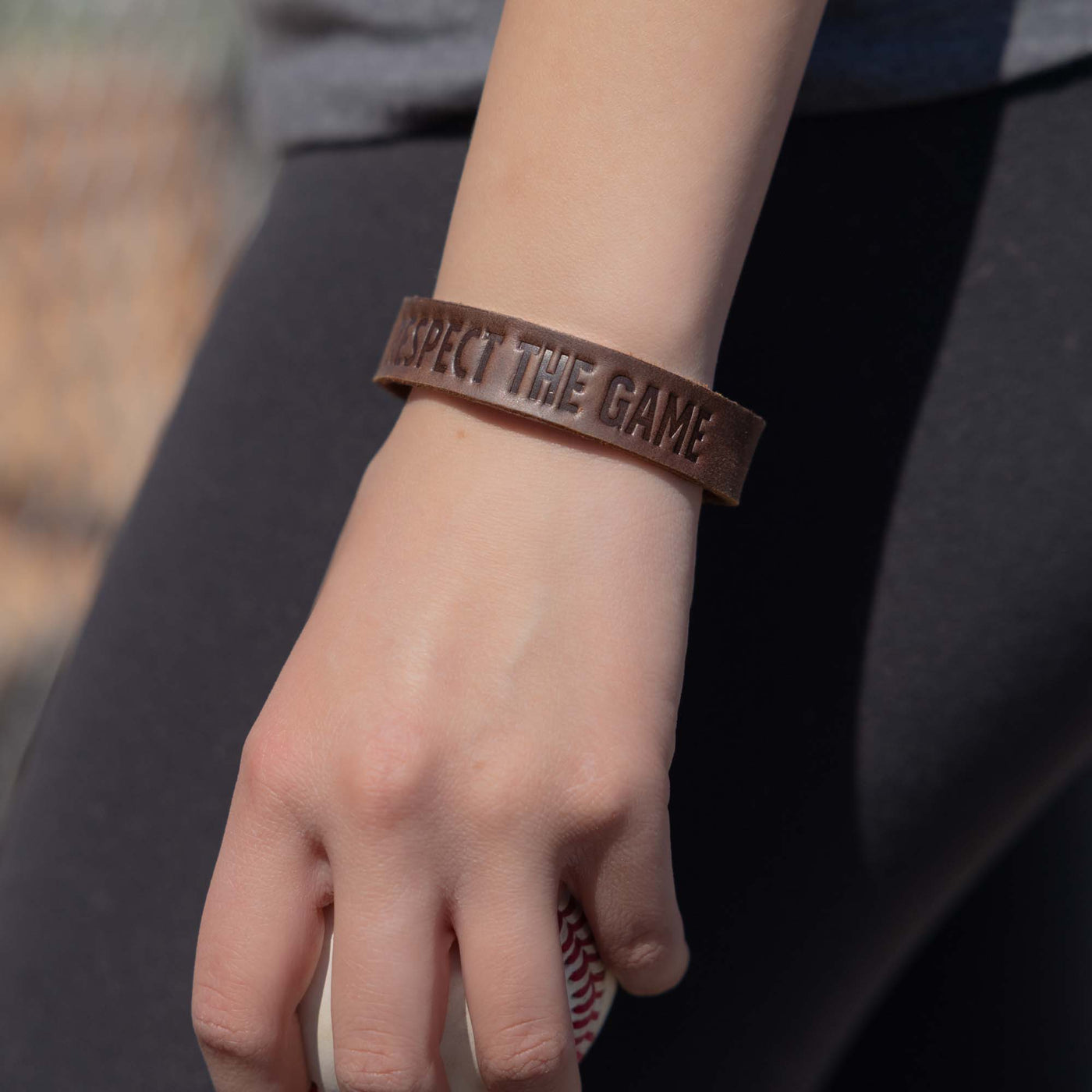 Respect the Game Single Loop Bracelet - Dark Brown - Baseballism Online