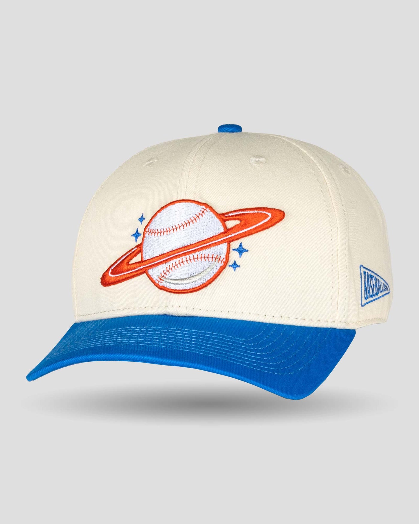 Space Ball Shallow Crown Snapback - Blue and Orange - Baseballism Online