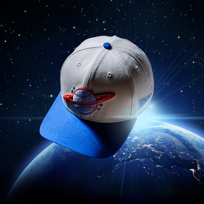 Space Ball Shallow Crown Snapback - Blue and Orange - Baseballism Online