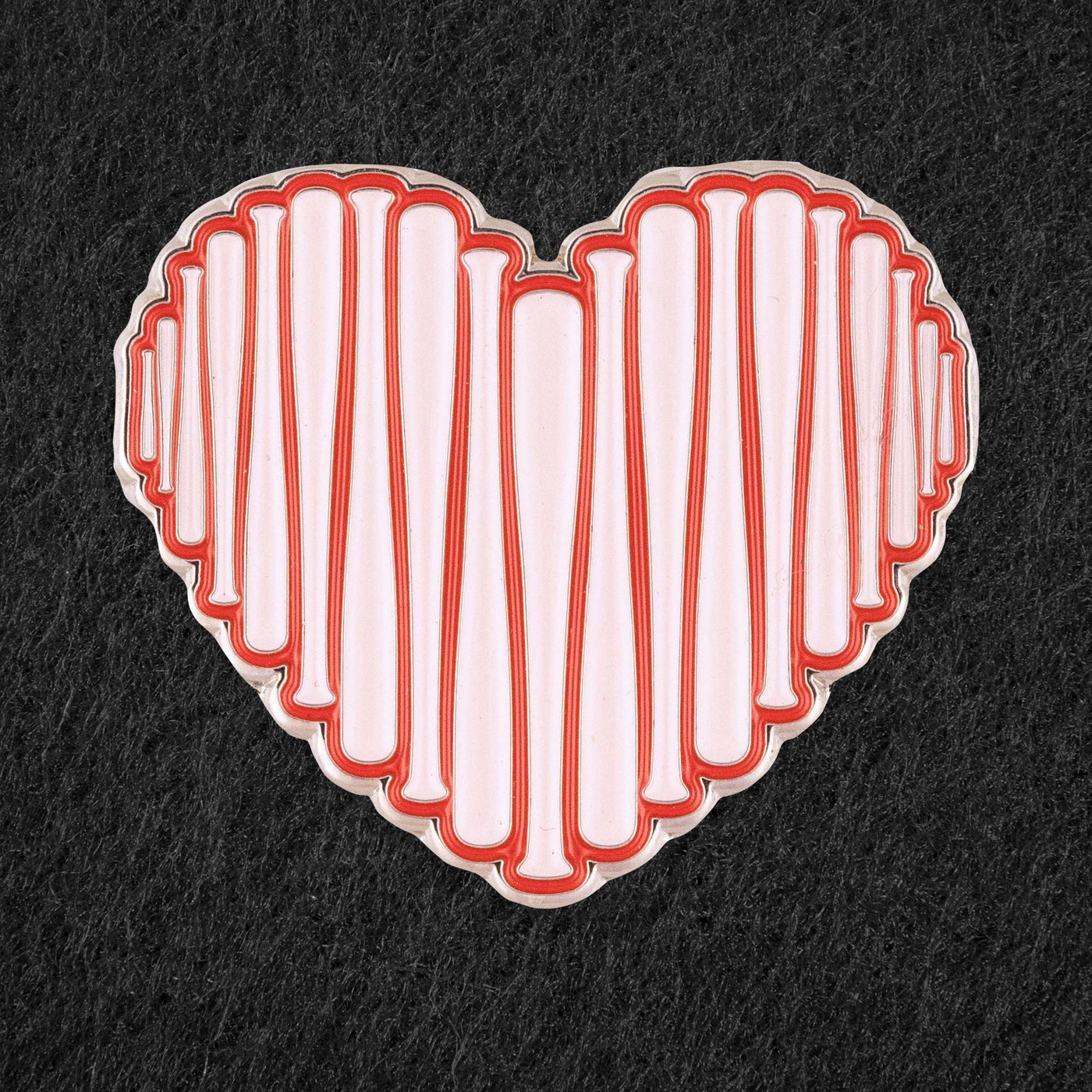 Pin of the Month - February 2025 - Bat Heart (Free with Purchase) - Baseballism Online