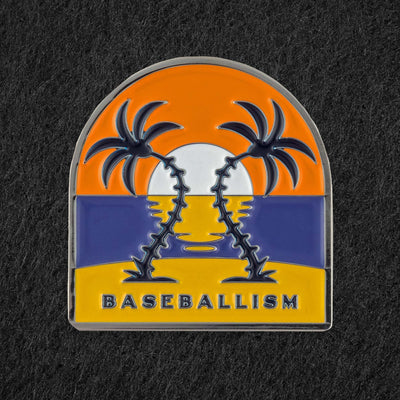 Pin of the Month - August 2024 - Two Seams Sunset (Free With Purchase) - Baseballism Online