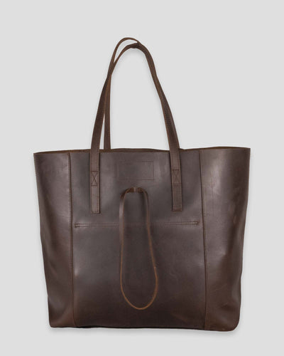 Vintage Glove Leather Tote - Dark Chocolate - Baseballism Online