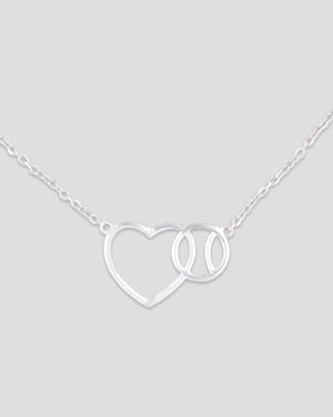 Love Baseball Necklace - Silver - Baseballism Online