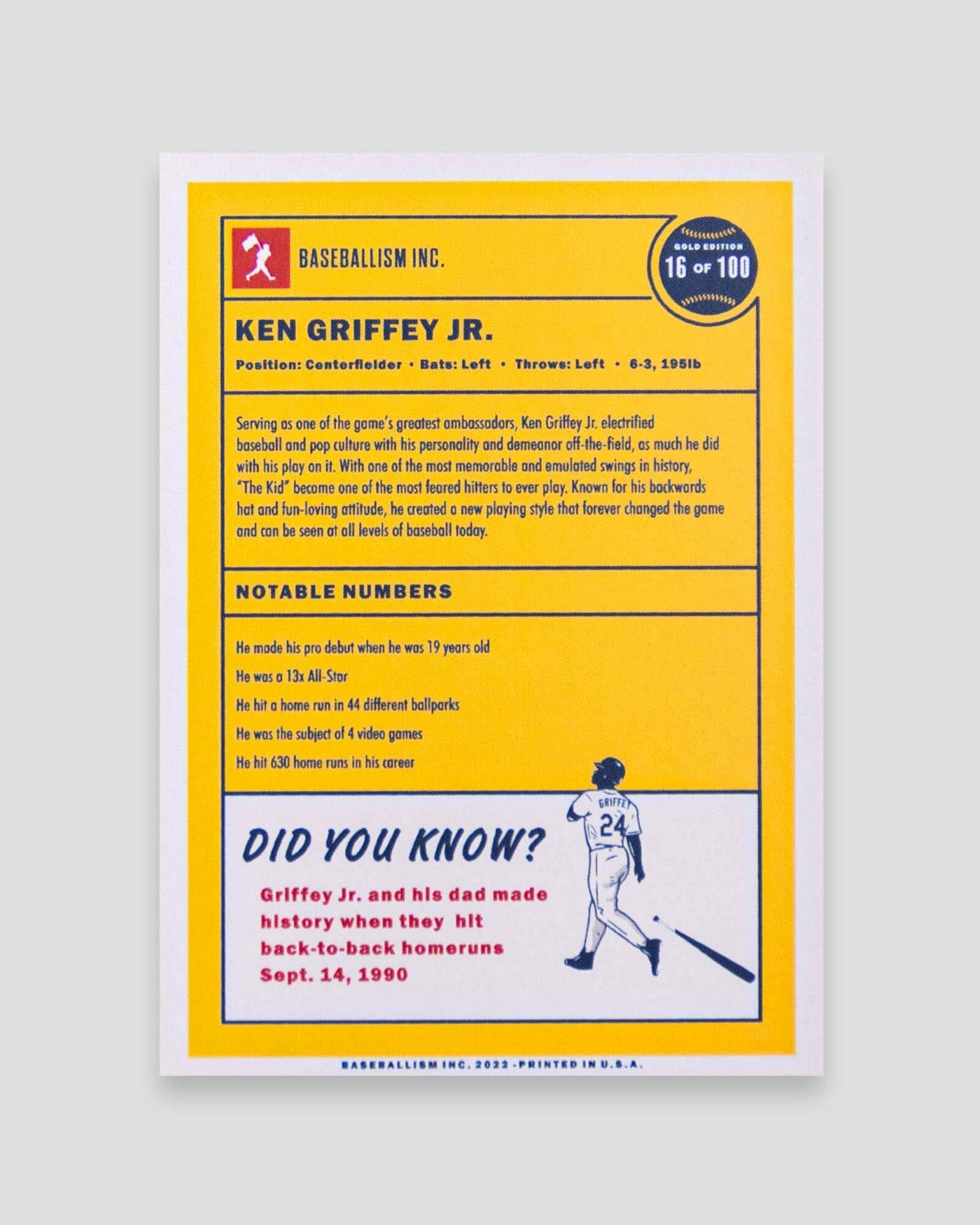 Ken Griffey Jr. Collectible Card - Baseballism Online