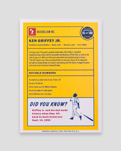 Ken Griffey Jr. Collectible Card - Baseballism Online