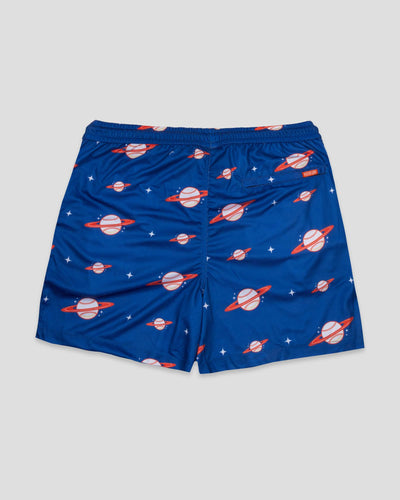 Space Ball Diamond Air Mesh Shorts - Blue and Orange - Baseballism Online