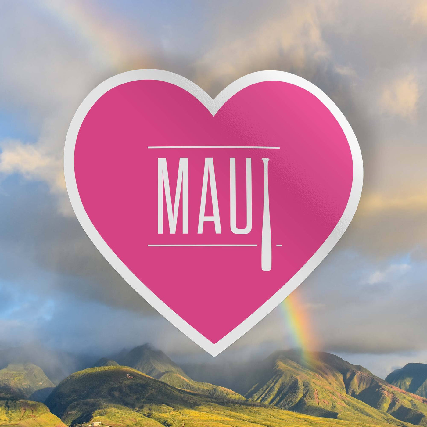 Maui Heart Sticker - Baseballism Online