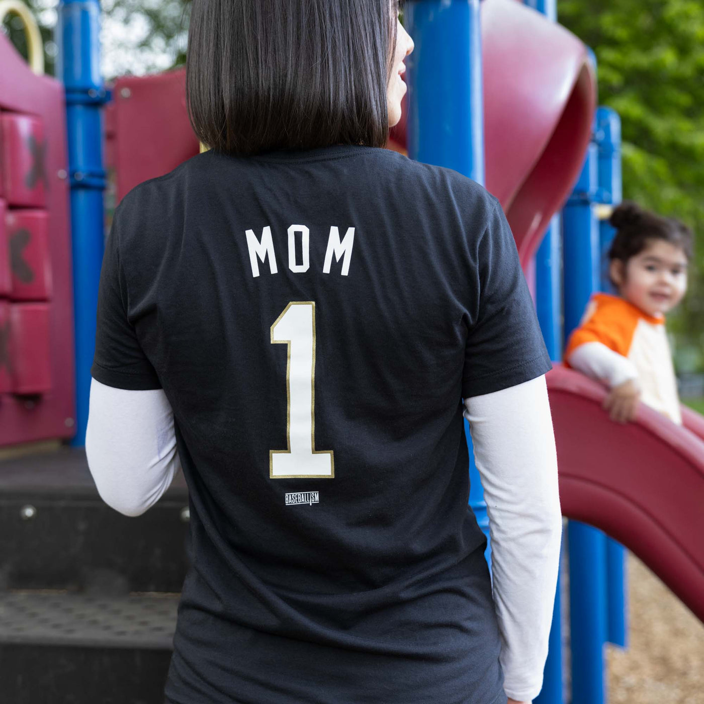 Mom's Number One - Women's Warm-Up Tee - Baseballism Online