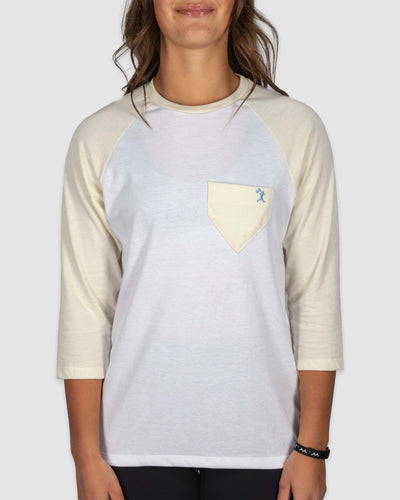 Homeplate Pocket Womens 3/4 Sleeve - Cream - Baseballism Online