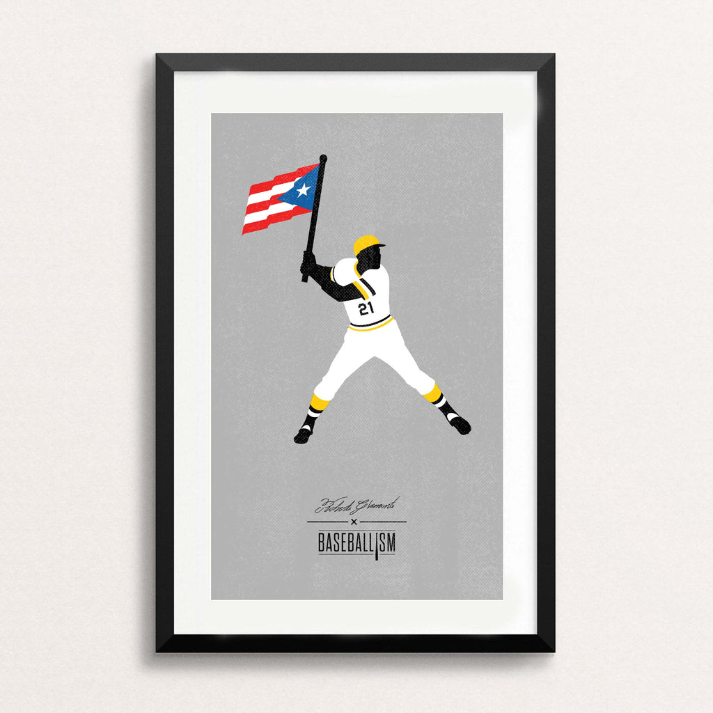 Baseballism Clemente Swinging Flag Medium