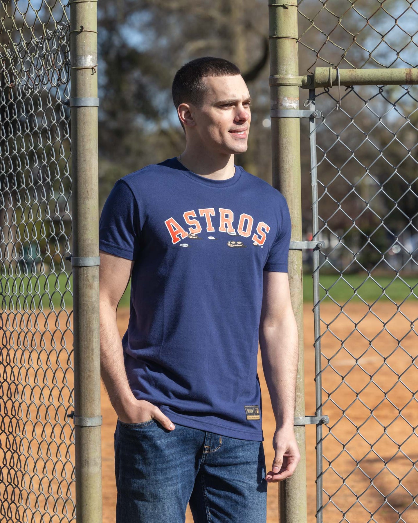 Houston Astros Shirt Men's Size 2XL Blue Majestic MLB Short Sleeve