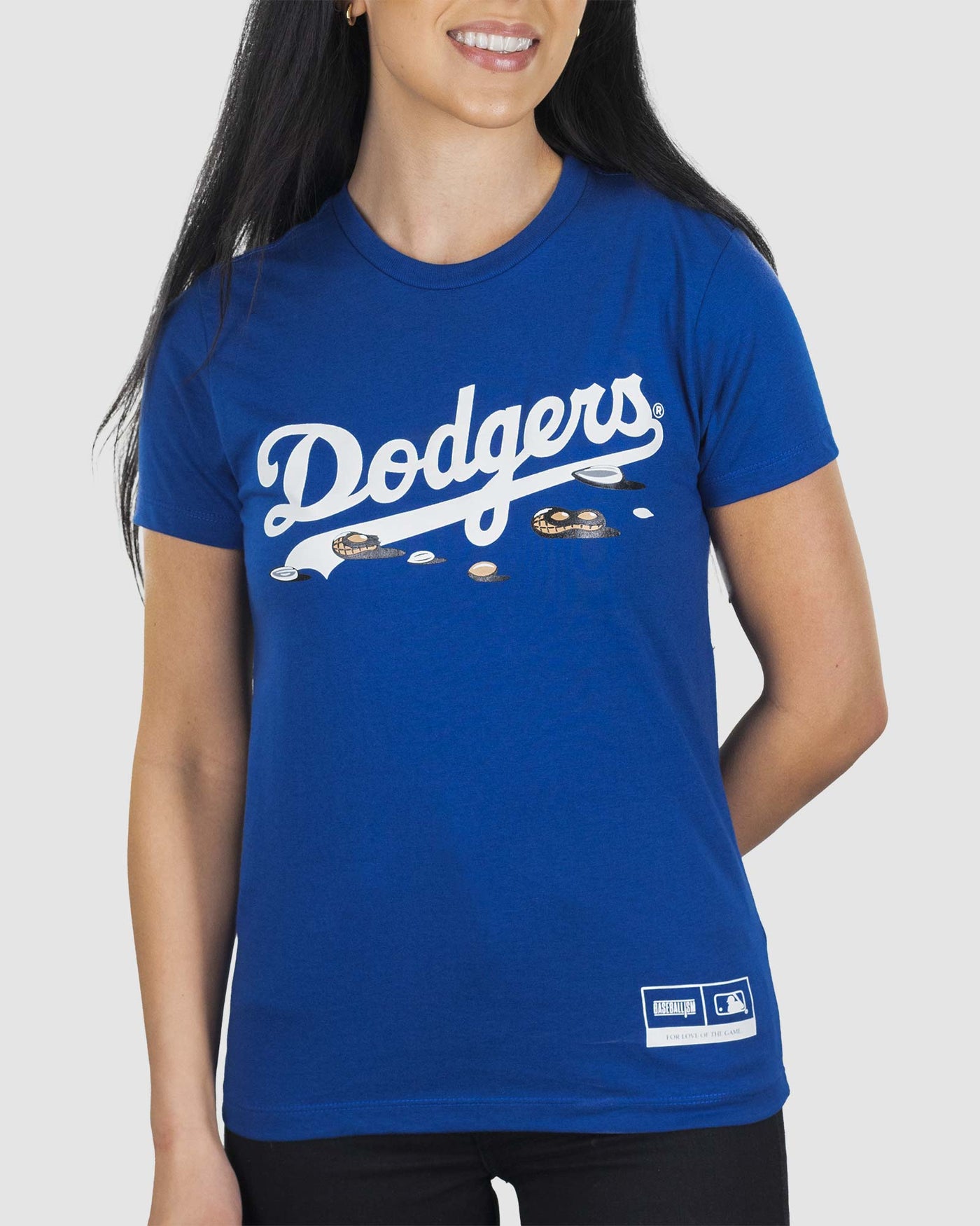 Mlb Los Angeles Dodgers Women's Short Sleeve V-neck Fashion T