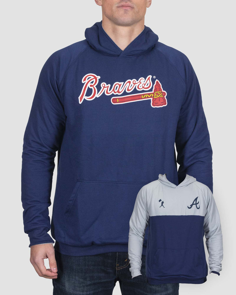 Majestic Atlanta Braves Mens Blue 3 Winded Embroidered Pullover