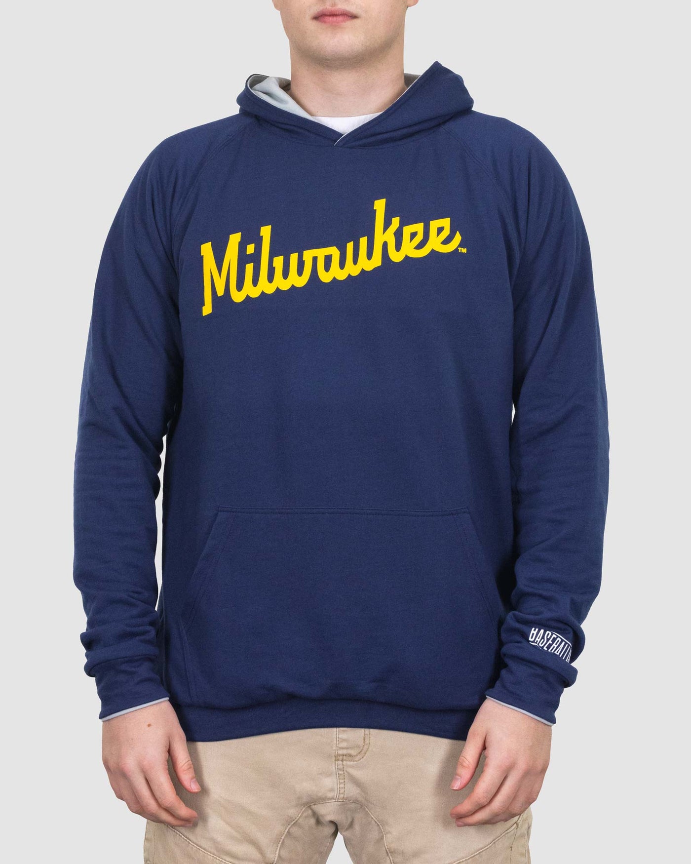 Youth Navy Milwaukee Brewers Team Color Wordmark Full-Zip Hoodie